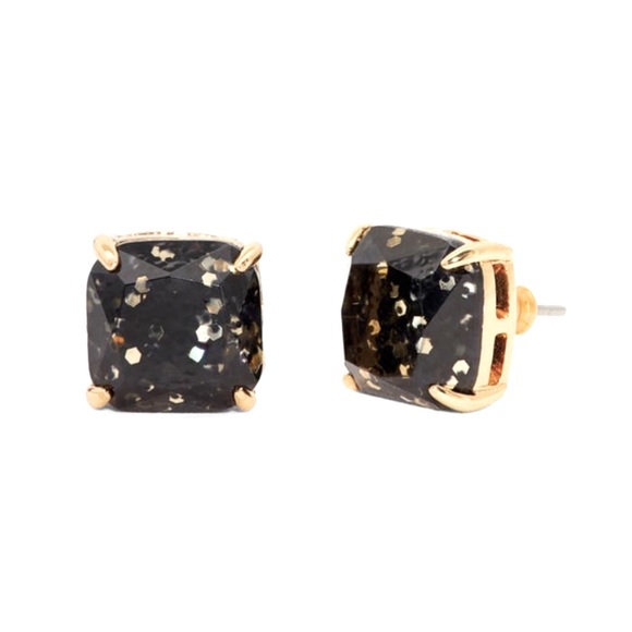NWT kate spade ♠️ Black Gold Glitter
Squared Away Earrings - Picture 3 of 9